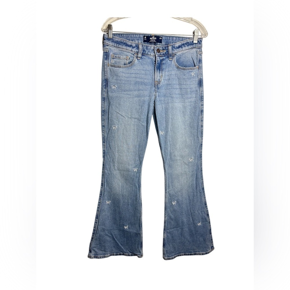 Hollister Low rise Flare‎ Blue jeans size 27R embroidered beaded